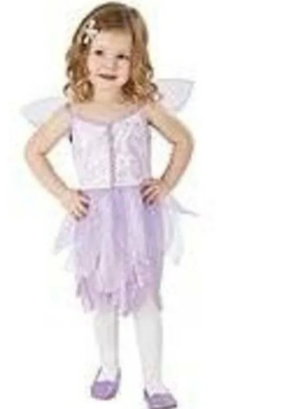 Flower Fairy Halloween Costume 4/6 Purple Sleeveless Dress with Wings Toddler